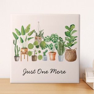 Zimmerpflanze Wasserfarbe Gartenzitat  Fliese