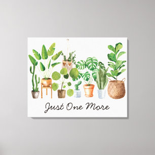 Zimmerpflanze Wasserfarbe Gartenzitat  Leinwanddruck