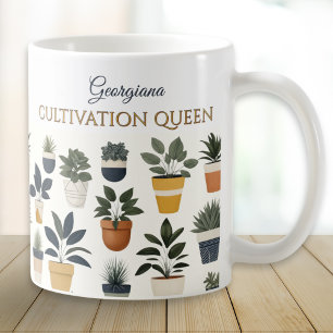 Zimmerpflanzen-Gartenbau-Anbau-Queen gemustert Kaffeetasse