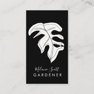 Zimmerpflanzen-Gärtner Monstera Schwarz Weiß Visitenkarte