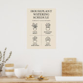 Zimmerpflanzen-Gießplan — Minimales Indoor-Program Poster (Küche)