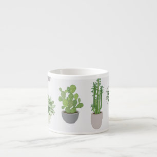 Zimmerpflanzen, vintage Doodle-Muster Espressotasse