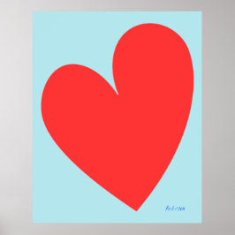 Zimmerposter des Blauen und Roten Herzens Poster