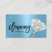 Zimmerreinigung Haushaltshilfe Elegantes blau Visitenkarte (Vorderseite)