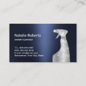 Zimmerreinigung Haushaltshilfe Moderne Marine Blau Visitenkarte (Rückseite)