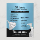 Zimmerreinigung Haushaltshilfe Modernes Licht Blau Flyer (Vorne)