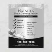 Zimmerreinigung Haushaltshilfe Modernes Silber Flyer (Vorne)