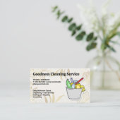 Zimmerreinigungswerkzeuge im Eimer Visitenkarte (Stehend Vorderseite)