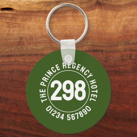 Zimmerschlüssel des Hotels mit Zimmernummer Schlüsselanhänger (Vorderseite)
