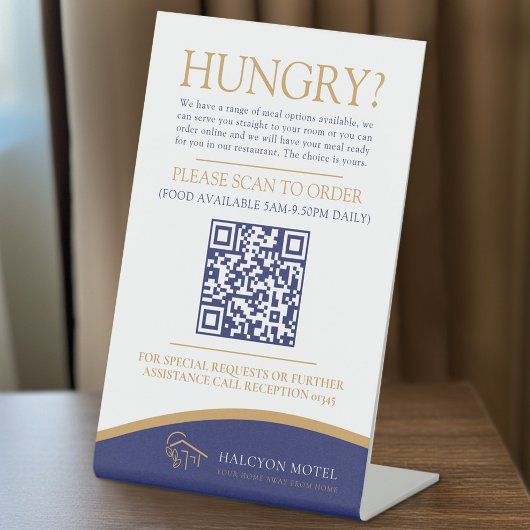 Zimmerservice Lebensmittel Bestellung Hotel Motel Sockelschild