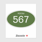 Zimmertür Nummer Vorlagenaufkleber Aufkleber (Blatt)