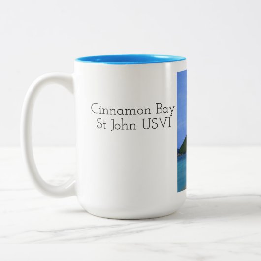 Zimt-Bucht Johannes USVI Zweifarbige Tasse (Links)