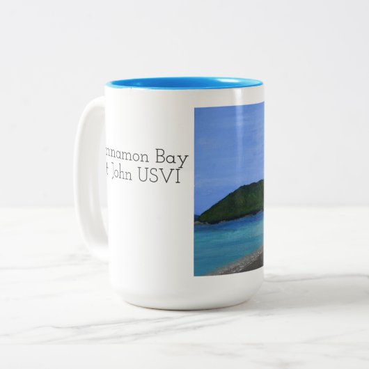 Zimt-Bucht Johannes USVI Zweifarbige Tasse (Vorderseite Links)