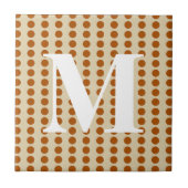 Zimt Gewürz Stimmungen Punkte mit Monogramm Fliese (Vorderseite)