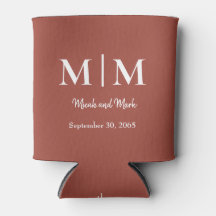 Zimt-Monogramm & Namen Hochzeit-Dosenkühler