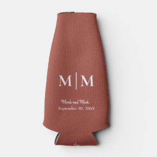 Zimt-Monogramm & Namen Hochzeit hohe Getränkedose- Flaschenkühler