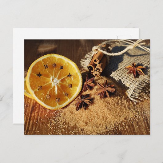 Zimt-Orange-Weihnachten Postkarte (Vorne/Hinten)