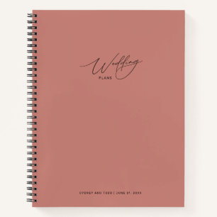 Zimt-Rosen-Hochzeitsplanungs-Notizbuch Notizblock