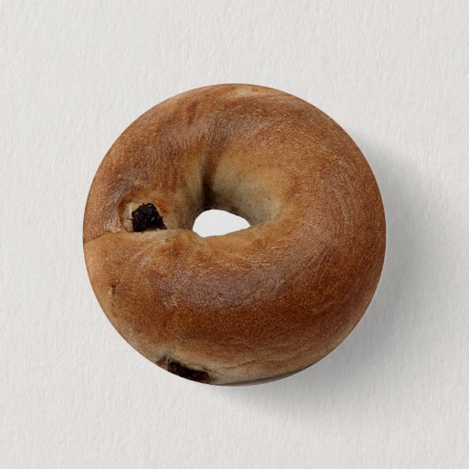 Zimt-Rosinen-Bagel Pinback Knopf Button (Vorderseite)