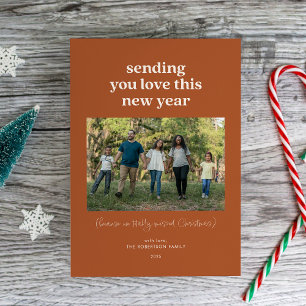 Zimt schickt Ihnen Liebe dieses Neujahrsfoto Feiertagskarte