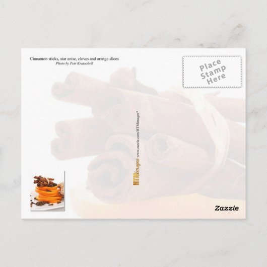 Zimt, Sternanis, Nelken und Orangenscheiben Postkarte (Rückseite)