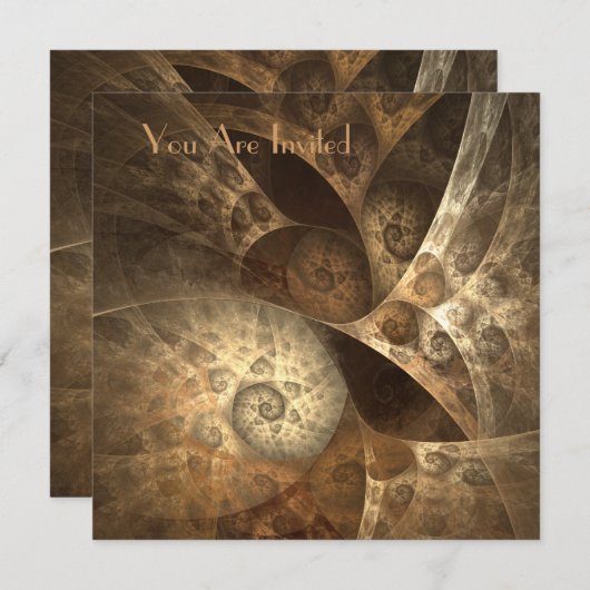 Zimt-u. Ingwer-Fraktal-Party lädt ein Einladung (Vorne/Hinten)