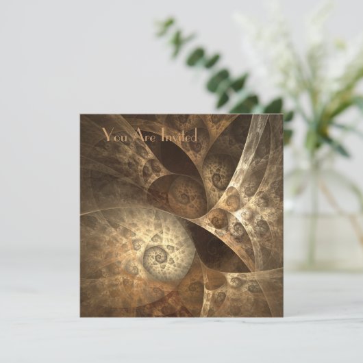 Zimt-u. Ingwer-Fraktal-Party lädt ein Einladung (Stehend Vorderseite)