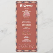 Zimt- und Marsala-Art-Deco-Hochzeitsprogrammkarte Programm (Vorderseite)