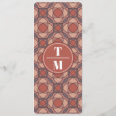 Zimt- und Marsala-Art-Deco-Hochzeitsprogrammkarte Programm (Rückseite)