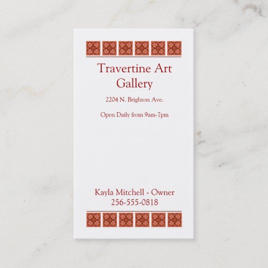 Zimt-Visitenkarte Visitenkarte (Vorderseite)