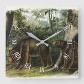 Zimtbär aus Audubons Quadrupeds Quadratische Wanduhr (Vorderseite)
