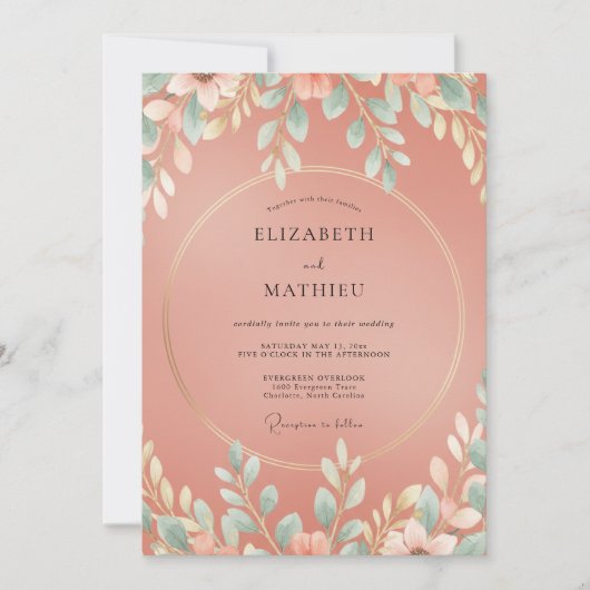 Zimtblättrige Hochzeit Einladung (Vorderseite)
