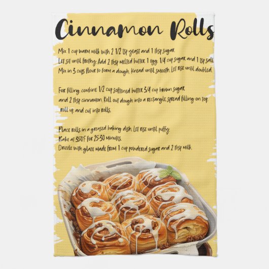 Zimtbrötchen Rezept Geschirrtuch (Vertikal)