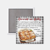 Zimtbrötchen-Rezept Magnet (Vorderseite/Rückseite)