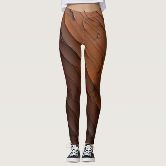 Zimtfarbe Leggings (Vorderseite)