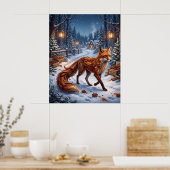 Zimtfuchs Winterwald Poster (Küche)