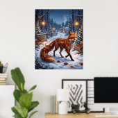 Zimtfuchs Winterwald Poster (Heimbüro)