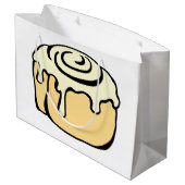 Zimtgebäck-Cartoon-Entwurf Große Geschenktüte (Rückseite Schrägansicht)