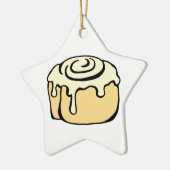 Zimtgebäck-Honig-Brötchen-Cartoon-Entwurf lustig Keramikornament (Links)