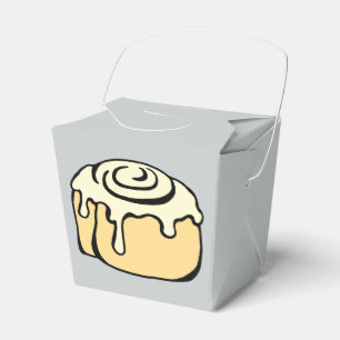 Zimtgebäck-Honig-Brötchen-Cartoon-Entwurfs-graue Geschenkschachtel