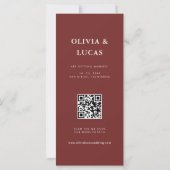 Zimtrote Foto-Streifen-QR-Code-Hochzeit (Rückseite)