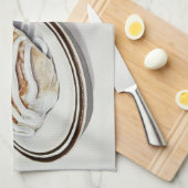 Zimtschnecke und Cappuccino Geschirrtuch (Viertel Falte)