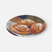 Zimtschnecken-Bäckerei-Gemälde Pappteller (Schrägansicht)