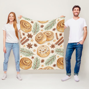 Zimtschnecken und Gewürze - Weihnachtsbäckerei Fleecedecke