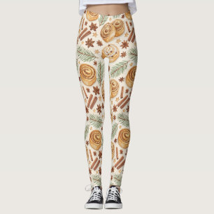 Zimtschnecken und Gewürze - Weihnachtsbäckerei Leggings