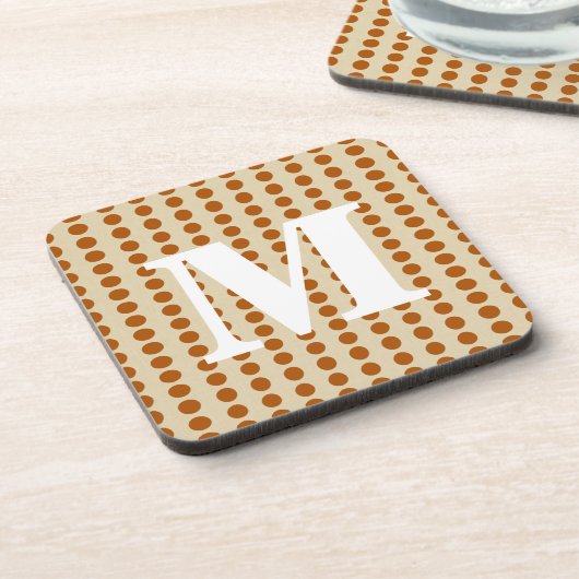Zimtspeckgeräusche Punkte mit Monogramm Getränkeuntersetzer (Linke Seite)