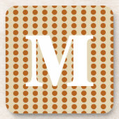 Zimtspeckgeräusche Punkte mit Monogramm Getränkeuntersetzer (Vorderseite)