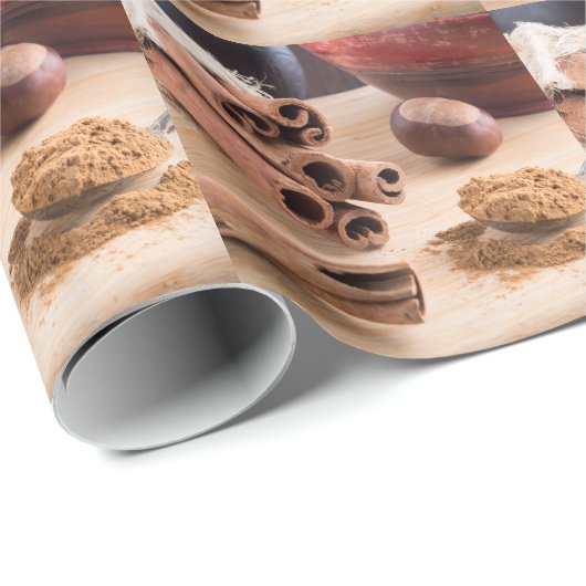 Zimtstangen und Pulver Geschenkpapier (Rolleneckpunkt)