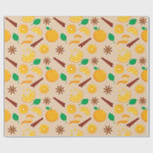 Zimtsticks, Orangen, Star Anise Fall Nahtlos Geschenkpapier (Flach)