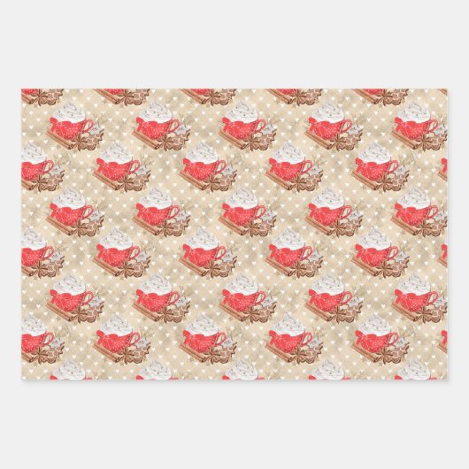 Zimtsticks und Latte Wrapping Paper Geschenkpapier Set (Vorderseite 3)